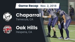 Recap: Chaparral  vs. Oak Hills  2018