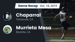 Recap: Chaparral  vs. Murrieta Mesa  2019