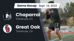 Recap: Chaparral  vs. Great Oak  2022