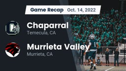 Recap: Chaparral  vs. Murrieta Valley  2022
