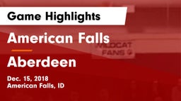 American Falls  vs Aberdeen  Game Highlights - Dec. 15, 2018