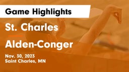 St. Charles  vs Alden-Conger  Game Highlights - Nov. 30, 2023