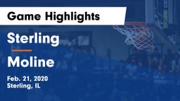Sterling  vs Moline Game Highlights - Feb. 21, 2020