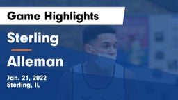 Sterling  vs Alleman  Game Highlights - Jan. 21, 2022