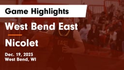 West Bend East  vs Nicolet  Game Highlights - Dec. 19, 2023