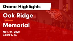 Oak Ridge  vs Memorial  Game Highlights - Nov. 24, 2020