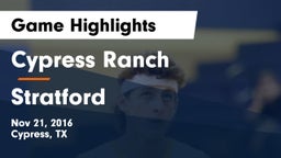 Cypress Ranch  vs Stratford  Game Highlights - Nov 21, 2016