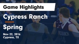 Cypress Ranch  vs Spring  Game Highlights - Nov 22, 2016