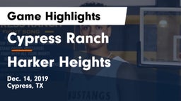 Cypress Ranch  vs Harker Heights  Game Highlights - Dec. 14, 2019