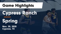 Cypress Ranch  vs Spring  Game Highlights - Nov. 20, 2020