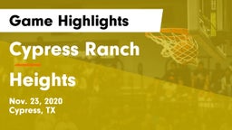 Cypress Ranch  vs Heights  Game Highlights - Nov. 23, 2020