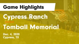 Cypress Ranch  vs Tomball Memorial  Game Highlights - Dec. 4, 2020