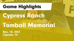 Cypress Ranch  vs Tomball Memorial  Game Highlights - Nov. 10, 2023
