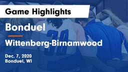 Bonduel  vs Wittenberg-Birnamwood  Game Highlights - Dec. 7, 2020