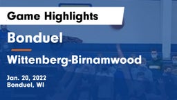 Bonduel  vs Wittenberg-Birnamwood  Game Highlights - Jan. 20, 2022