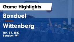 Bonduel  vs Wittenberg  Game Highlights - Jan. 31, 2022