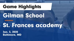 Gilman School vs  St. Frances academy Game Highlights - Jan. 3, 2020