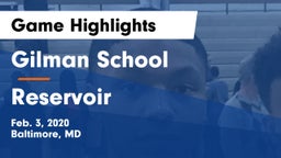 Gilman School vs Reservoir  Game Highlights - Feb. 3, 2020