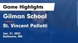 Gilman School vs St. Vincent Pallotti  Game Highlights - Jan. 31, 2022