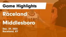 Raceland  vs Middlesboro Game Highlights - Dec. 29, 2023