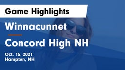 Winnacunnet  vs Concord High NH Game Highlights - Oct. 15, 2021
