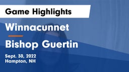 Winnacunnet  vs Bishop Guertin Game Highlights - Sept. 30, 2022