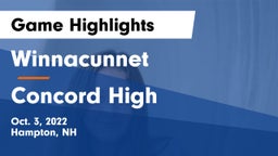 Winnacunnet  vs Concord High  Game Highlights - Oct. 3, 2022