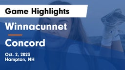 Winnacunnet  vs Concord  Game Highlights - Oct. 2, 2023