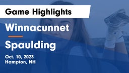 Winnacunnet  vs Spaulding  Game Highlights - Oct. 10, 2023