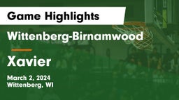 Wittenberg-Birnamwood  vs Xavier  Game Highlights - March 2, 2024