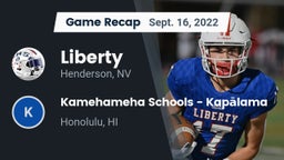 Recap: Liberty  vs. Kamehameha Schools - Kapalama 2022