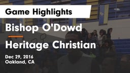 Bishop O'Dowd  vs Heritage Christian Game Highlights - Dec 29, 2016