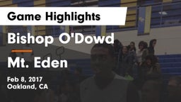 Bishop O'Dowd  vs Mt. Eden  Game Highlights - Feb 8, 2017