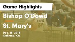 Bishop O'Dowd  vs St. Mary's  Game Highlights - Dec. 28, 2018