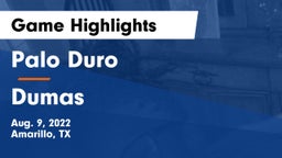 Palo Duro  vs Dumas  Game Highlights - Aug. 9, 2022