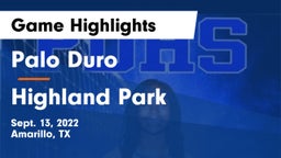 Palo Duro  vs Highland Park  Game Highlights - Sept. 13, 2022