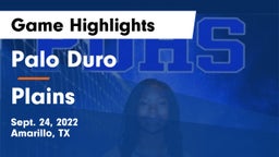 Palo Duro  vs Plains  Game Highlights - Sept. 24, 2022