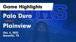 Palo Duro  vs Plainview  Game Highlights - Oct. 4, 2022