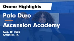 Palo Duro  vs Ascension Academy Game Highlights - Aug. 18, 2023