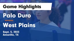 Palo Duro  vs West Plains  Game Highlights - Sept. 5, 2023