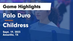 Palo Duro  vs Childress  Game Highlights - Sept. 19, 2023