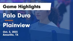 Palo Duro  vs Plainview  Game Highlights - Oct. 3, 2023