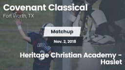Matchup: Covenant Classical vs. Heritage Christian Academy - Haslet 2017