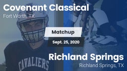 Matchup: Covenant Classical vs. Richland Springs  2020
