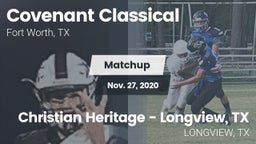 Matchup: Covenant Classical vs. Christian Heritage - Longview, TX 2020