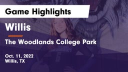 Willis  vs The Woodlands College Park  Game Highlights - Oct. 11, 2022