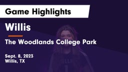 Willis  vs The Woodlands College Park  Game Highlights - Sept. 8, 2023