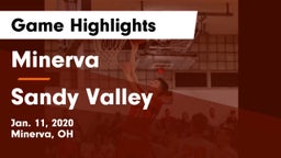 Minerva  vs Sandy Valley  Game Highlights - Jan. 11, 2020