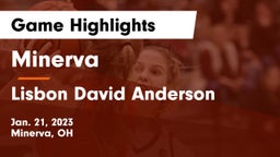 Minerva  vs Lisbon David Anderson  Game Highlights - Jan. 21, 2023