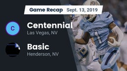 Recap: Centennial  vs. Basic  2019